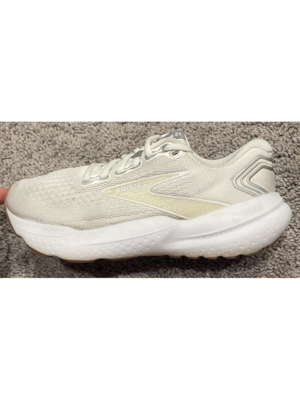 Brooks Glycerin 21 Womens Size 8.5 White Athletic Running Walking Shoes Sneakers